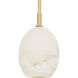Artemis 1 Light 8 inch Natural Brass Pendant Ceiling Light in Alabaster Glass